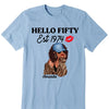 Vintage Customized Hello Fitty Shirt, Custom Birthday Shirt, Stepping Into 50 Like A Boss, 50th Birthday Shirt Ideas, 50th Birthday Shirts, 50th Birthday Shirt Ideas For Her