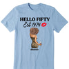 Vintage Customized Hello Fitty Shirt, Custom Birthday Shirt, Stepping Into 50 Like A Boss, 50th Birthday Shirt Ideas, 50th Birthday Shirts, 50th Birthday Shirt Ideas For Her