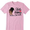 Vintage Customized Hello Fitty Shirt, Custom Birthday Shirt, Stepping Into 50 Like A Boss, 50th Birthday Shirt Ideas, 50th Birthday Shirts, 50th Birthday Shirt Ideas For Her