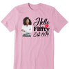 Vintage Customized Hello Fitty Shirt, Custom Birthday Shirt, Stepping Into 50 Like A Boss, 50th Birthday Shirt Ideas, 50th Birthday Shirts, 50th Birthday Shirt Ideas For Her