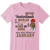 Never Underestimate A Woman Who Is Covered By The Blood Of Jesus And Was Born In Shirt, Birthday Month Shirt, Custom Month of Women Birthday Shirt, 50th birthday shirt