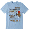 Never Underestimate A Woman Who Is Covered By The Blood Of Jesus And Was Born In Shirt, Birthday Month Shirt, Custom Month of Women Birthday Shirt, 50th birthday shirt
