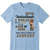 Never Underestimate A Woman Who Is Covered By The Blood Of Jesus And Was Born In Shirt, Birthday Month Shirt, Custom Month of Women Birthday Shirt, 50th birthday shirt