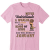 Never Underestimate A Woman Who Is Covered By The Blood Of Jesus And Was Born In Shirt, Birthday Month Shirt, Custom Month of Women Birthday Shirt, 50th birthday shirt