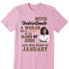 Never Underestimate A Woman Who Is Covered By The Blood Of Jesus And Was Born In Shirt, Birthday Month Shirt, Custom Month of Women Birthday Shirt, 50th birthday shirt