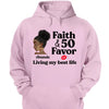 Customized Birthday Queen Faith and Favor Living My Blessed Life, Bling Shirt, Birthday Shirt Women, Birthday shirt