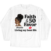 Customized Birthday Queen Faith and Favor Living My Blessed Life, Bling Shirt, Birthday Shirt Women, Birthday shirt