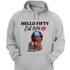Vintage Customized Hello Fitty Shirt, Custom Birthday Shirt, Stepping Into 50 Like A Boss, 50th Birthday Shirt Ideas, 50th Birthday Shirts, 50th Birthday Shirt Ideas For Her