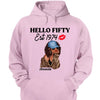 Vintage Customized Hello Fitty Shirt, Custom Birthday Shirt, Stepping Into 50 Like A Boss, 50th Birthday Shirt Ideas, 50th Birthday Shirts, 50th Birthday Shirt Ideas For Her