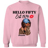 Vintage Customized Hello Fitty Shirt, Custom Birthday Shirt, Stepping Into 50 Like A Boss, 50th Birthday Shirt Ideas, 50th Birthday Shirts, 50th Birthday Shirt Ideas For Her