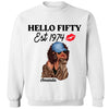 Vintage Customized Hello Fitty Shirt, Custom Birthday Shirt, Stepping Into 50 Like A Boss, 50th Birthday Shirt Ideas, 50th Birthday Shirts, 50th Birthday Shirt Ideas For Her