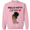 Vintage Customized Hello Fitty Shirt, Custom Birthday Shirt, Stepping Into 50 Like A Boss, 50th Birthday Shirt Ideas, 50th Birthday Shirts, 50th Birthday Shirt Ideas For Her