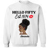 Vintage Customized Hello Fitty Shirt, Custom Birthday Shirt, Stepping Into 50 Like A Boss, 50th Birthday Shirt Ideas, 50th Birthday Shirts, 50th Birthday Shirt Ideas For Her