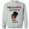 Vintage Customized Hello Fitty Shirt, Custom Birthday Shirt, Stepping Into 50 Like A Boss, 50th Birthday Shirt Ideas, 50th Birthday Shirts, 50th Birthday Shirt Ideas For Her