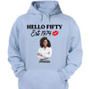 Vintage Customized Hello Fitty Shirt, Custom Birthday Shirt, Stepping Into 50 Like A Boss, 50th Birthday Shirt Ideas, 50th Birthday Shirts, 50th Birthday Shirt Ideas For Her