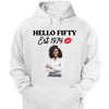 Vintage Customized Hello Fitty Shirt, Custom Birthday Shirt, Stepping Into 50 Like A Boss, 50th Birthday Shirt Ideas, 50th Birthday Shirts, 50th Birthday Shirt Ideas For Her