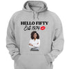 Vintage Customized Hello Fitty Shirt, Custom Birthday Shirt, Stepping Into 50 Like A Boss, 50th Birthday Shirt Ideas, 50th Birthday Shirts, 50th Birthday Shirt Ideas For Her