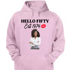 Vintage Customized Hello Fitty Shirt, Custom Birthday Shirt, Stepping Into 50 Like A Boss, 50th Birthday Shirt Ideas, 50th Birthday Shirts, 50th Birthday Shirt Ideas For Her