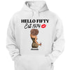 Vintage Customized Hello Fitty Shirt, Custom Birthday Shirt, Stepping Into 50 Like A Boss, 50th Birthday Shirt Ideas, 50th Birthday Shirts, 50th Birthday Shirt Ideas For Her