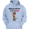 Vintage Customized Hello Fitty Shirt, Custom Birthday Shirt, Stepping Into 50 Like A Boss, 50th Birthday Shirt Ideas, 50th Birthday Shirts, 50th Birthday Shirt Ideas For Her