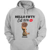 Vintage Customized Hello Fitty Shirt, Custom Birthday Shirt, Stepping Into 50 Like A Boss, 50th Birthday Shirt Ideas, 50th Birthday Shirts, 50th Birthday Shirt Ideas For Her