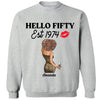 Vintage Customized Hello Fitty Shirt, Custom Birthday Shirt, Stepping Into 50 Like A Boss, 50th Birthday Shirt Ideas, 50th Birthday Shirts, 50th Birthday Shirt Ideas For Her