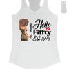 Vintage Customized Hello Fitty Shirt, Custom Birthday Shirt, Stepping Into 50 Like A Boss, 50th Birthday Shirt Ideas, 50th Birthday Shirts, 50th Birthday Shirt Ideas For Her