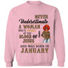 Never Underestimate A Woman Who Is Covered By The Blood Of Jesus And Was Born In Shirt, Birthday Month Shirt, Custom Month of Women Birthday Shirt, 50th birthday shirt