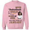 Never Underestimate A Woman Who Is Covered By The Blood Of Jesus And Was Born In Shirt, Birthday Month Shirt, Custom Month of Women Birthday Shirt, 50th birthday shirt