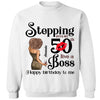Customized Birthday Queen Stepping Into My 50th Live a Boss shirt, Faith and Favor Living My Blessed Life, Bling Shirt, Birthday Shirt Women, Birthday shirt