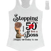 Customized Birthday Queen Stepping Into My 50th Live a Boss shirt, Faith and Favor Living My Blessed Life, Bling Shirt, Birthday Shirt Women, Birthday shirt