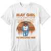 Personalized Custom Birthday Month Shirt, Name and Age Birthday Shirt, Custom Birthday Women Shirt, I Love The Woman I've Become Because I Fought To Become Her Shirt