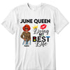 Personalized Birthday Month Shirt, Name and Age Birthday Shirt, Custom Birthday Women Shirt, Living My Best Life Shirt
