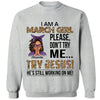 Personalized Birthday Month Shirt, Name and Age Birthday Shirt, Custom Birthday Women Shirt, I Am A Girl Please Don't Try Me Shirt, Try Jesus He's Still Working On Me Shirt