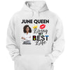 Personalized Birthday Month Shirt, Name and Age Birthday Shirt, Custom Birthday Women Shirt, Living My Best Life Shirt