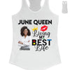Personalized Birthday Month Shirt, Name and Age Birthday Shirt, Custom Birthday Women Shirt, Living My Best Life Shirt