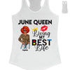 Personalized Birthday Month Shirt, Name and Age Birthday Shirt, Custom Birthday Women Shirt, Living My Best Life Shirt