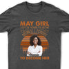 Personalized Custom Birthday Month Shirt, Name and Age Birthday Shirt, Custom Birthday Women Shirt, I Love The Woman I've Become Because I Fought To Become Her Shirt