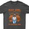 Personalized Custom Birthday Month Shirt, Name and Age Birthday Shirt, Custom Birthday Women Shirt, I Love The Woman I've Become Because I Fought To Become Her Shirt