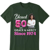 Blessed Grace and Mercy Since 1974 Shirt, Custom Photo Shirt, 50th Birthday Shirt Ideas For Her