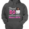 Blessed Grace and Mercy Since 1974 Shirt, Custom Photo Shirt, 50th Birthday Shirt Ideas For Her