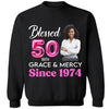 Blessed Grace and Mercy Since 1974 Shirt, Custom Photo Shirt, 50th Birthday Shirt Ideas For Her
