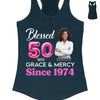 Blessed Grace and Mercy Since 1974 Shirt, Custom Photo Shirt, 50th Birthday Shirt Ideas For Her