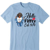 Vintage Customized Hello Fitty Shirt, Custom Birthday Shirt, Stepping Into 50 Like A Boss, 50th Birthday Shirt Ideas, 50th Birthday Shirts, 50th Birthday Shirt Ideas For Her