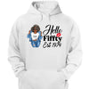 Vintage Customized Hello Fitty Shirt, Custom Birthday Shirt, Stepping Into 50 Like A Boss, 50th Birthday Shirt Ideas, 50th Birthday Shirts, 50th Birthday Shirt Ideas For Her