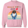 Vintage Customized Hello Fitty Shirt, Custom Birthday Shirt, Stepping Into 50 Like A Boss, 50th Birthday Shirt Ideas, 50th Birthday Shirts, 50th Birthday Shirt Ideas For Her