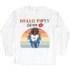 Vintage Customized Hello Fitty Shirt, Custom Birthday Shirt, Stepping Into 50 Like A Boss, 50th Birthday Shirt Ideas, 50th Birthday Shirts, 50th Birthday Shirt Ideas For Her