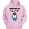 Vintage Customized Hello Fitty Shirt, Custom Birthday Shirt, Stepping Into 50 Like A Boss, 50th Birthday Shirt Ideas, 50th Birthday Shirts, 50th Birthday Shirt Ideas For Her