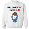 Vintage Customized Hello Fitty Shirt, Custom Birthday Shirt, Stepping Into 50 Like A Boss, 50th Birthday Shirt Ideas, 50th Birthday Shirts, 50th Birthday Shirt Ideas For Her