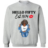 Vintage Customized Hello Fitty Shirt, Custom Birthday Shirt, Stepping Into 50 Like A Boss, 50th Birthday Shirt Ideas, 50th Birthday Shirts, 50th Birthday Shirt Ideas For Her